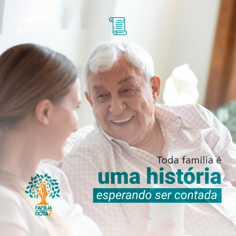 Avô contando histórias para uma jovem